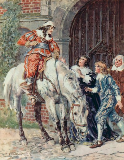 "Abbiamo subito una sconfitta", scena da Outwitted (litografia a colori) da Charles Edmund Brock