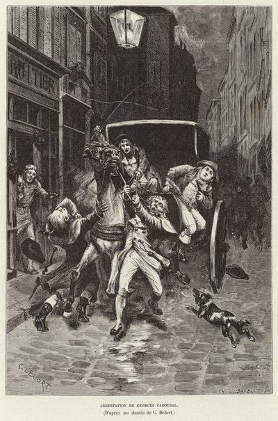 Arresto di Georges Cadoudal, insorto realista bretone, Parigi da Charles Edouard Delort