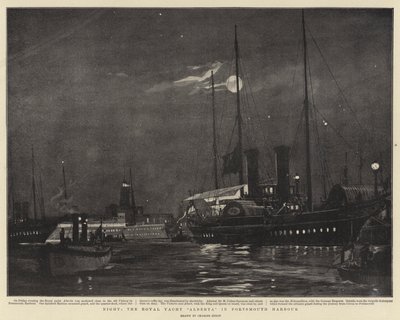 Notte, lo yacht reale Alberta nel porto di Portsmouth da Charles Edward Dixon