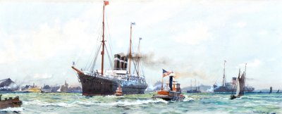 Nave a vapore e rimorchiatore da Charles Edward Dixon