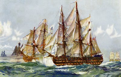 Presa del Duguay Trouin (Implacabile) dopo Trafalgar, 1805 da Charles Edward Dixon