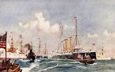 La nave ammiraglia Crescent a Bar Harbour, 1900 da Charles Edward Dixon