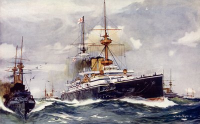 La Maestosa. Ammiraglia della Channel Squadron, 1901 da Charles Edward Dixon