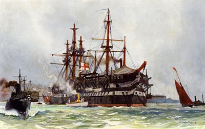 Il vecchio Implacabile (Duguay Trouin) a Devonport, 1901 da Charles Edward Dixon