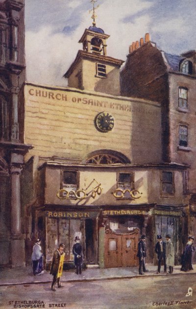 Chiesa di St Ethelburga, Bishopsgate Street, Londra da Charles Edwin Flower