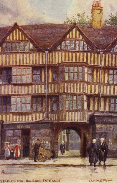 Staples Inn, ingresso di Holborn, Londra da Charles Edwin Flower