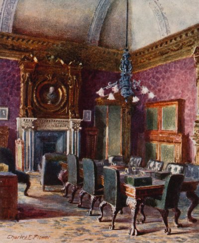 La sala del Consiglio del Tesoro, ufficio del Cancelliere dello Scacchiere da Charles Edwin Flower