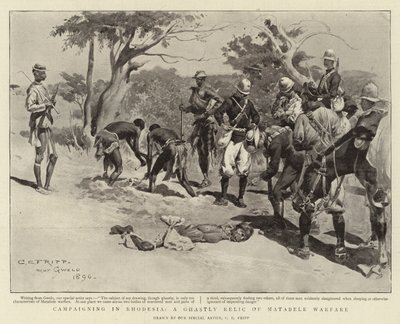 Campagna in Rhodesia, un macabro relitto della guerra Matabele da Charles Edwin Fripp
