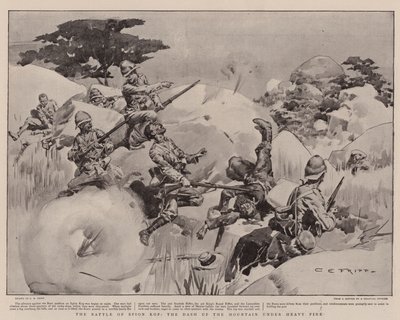 La Battaglia di Spion Kop, la Corsa sulla Montagna sotto Fuoco Pesante da Charles Edwin Fripp