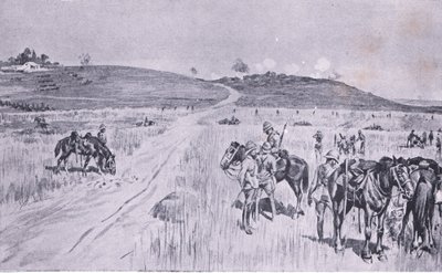 Il soccorso di Vryheid, da Dopo Pretoria: La guerra di guerriglia pubblicata da Harmsworth Bros Limited, 1901 da Charles Edwin Fripp