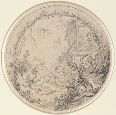Tre Putti con una Rete da Pesca da Charles Eisen