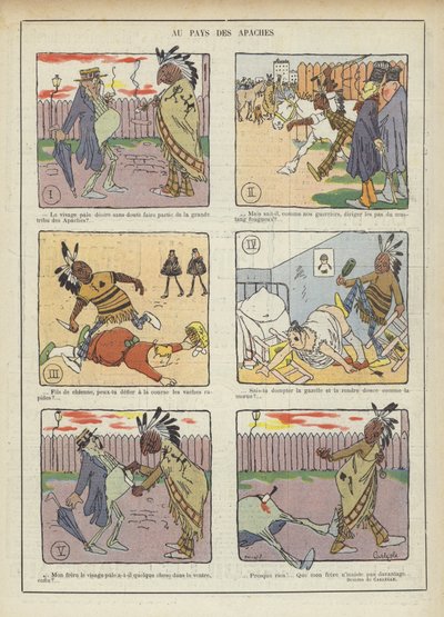 Nella terra degli Apache. Illustrazione per Le Rire da Charles Emile Egli