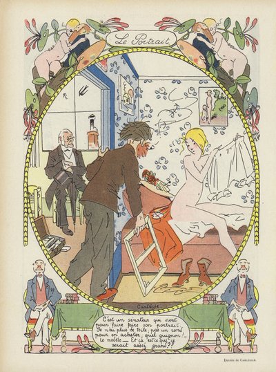 Il ritratto. Illustrazione per Le Rire da Charles Emile Egli