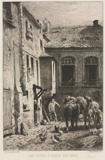 Un cortile a Parigi da Charles Emile Jacque
