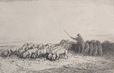 Un branco di maiali da Charles Emile Jacque
