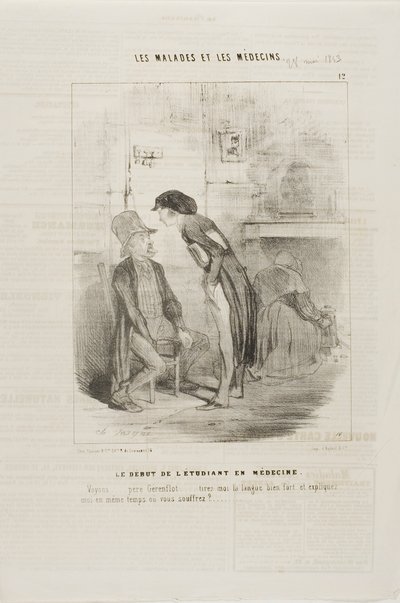 Uno studente di medicina che inizia (tavola 12) da Charles Emile Jacque