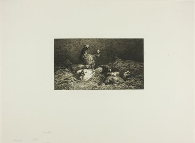Polli nel loro pollaio da Charles Emile Jacque