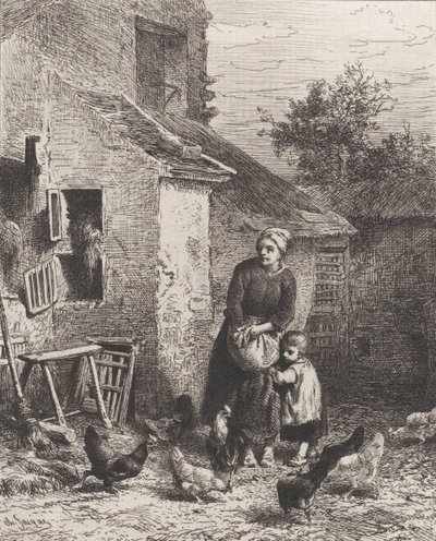 Angolo del cortile da Charles Emile Jacque