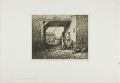 Interno di un cortile da Charles Emile Jacque