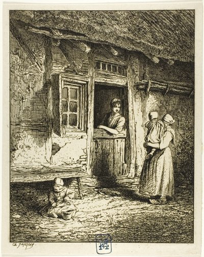 Ingresso di una casa di contadini da Charles Emile Jacque