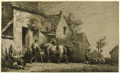 Ingresso a una locanda, con ragazzo di stalla da Charles Emile Jacque