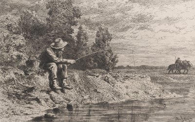Pesca di pesci bianchi, 1865 da Charles Emile Jacque