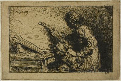 Suonatore di chitarra da Charles Emile Jacque