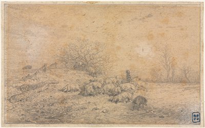 Branco di maiali, c. 1845 da Charles Emile Jacque