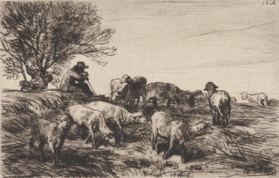 Gregge di pecore, 1864 da Charles Emile Jacque