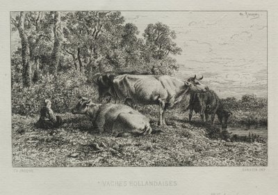 Mucche olandesi da Charles Emile Jacque
