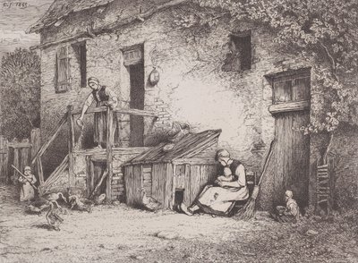 Davanti alla casa da Charles Emile Jacque