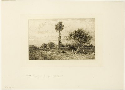 Paesaggio con strada curva da Charles Emile Jacque