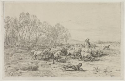 Paesaggio con un Gregge di Pecore da Charles Emile Jacque