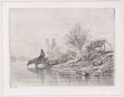 Paesaggio con bestiame, 1848 da Charles Emile Jacque