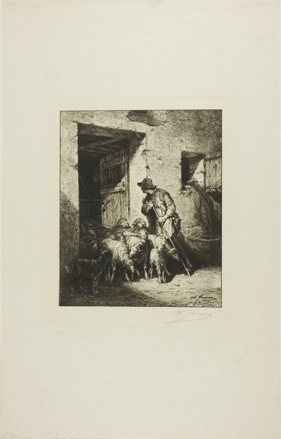 Lasciando uscire le pecore da Charles Emile Jacque