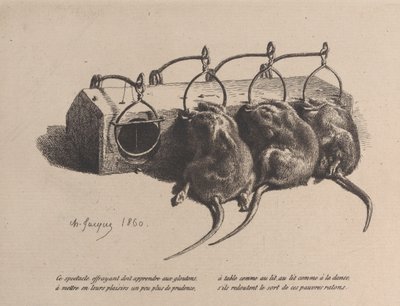 Trappola per topi, 1860 da Charles Emile Jacque