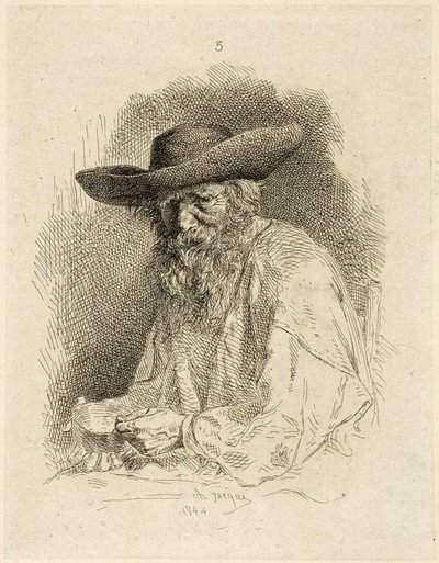 Vecchio con gavetta da Charles Emile Jacque