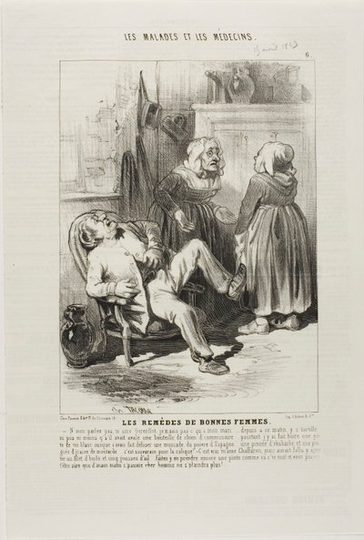 Vecchi rimedi femminili (piatto 6) da Charles Emile Jacque