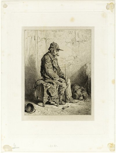 Suonatore di organetto da Charles Emile Jacque