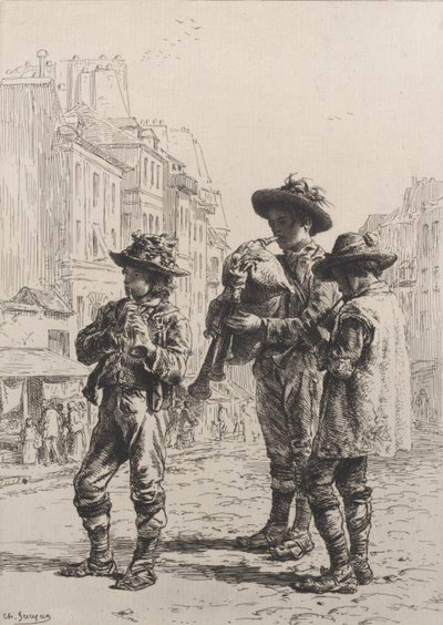 Pifferari, 1864 da Charles Emile Jacque