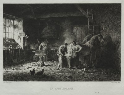 La bottega del fabbro da Charles Emile Jacque