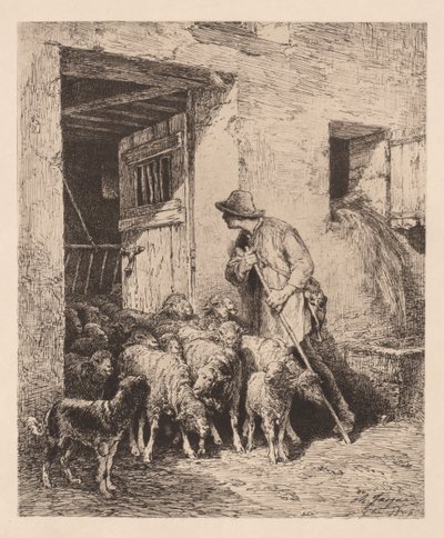 Il gregge esce da Charles Emile Jacque