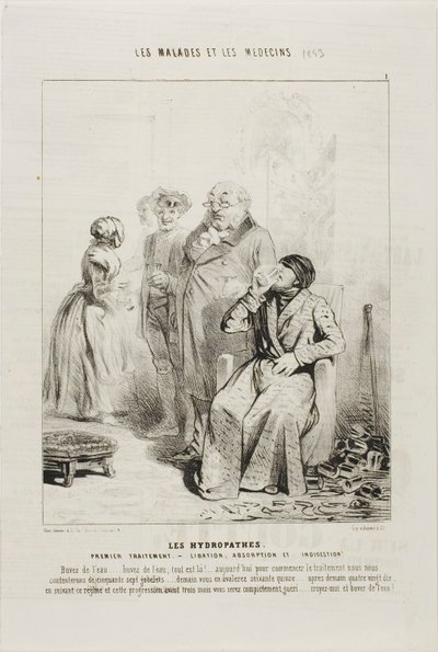 Gli idropati: Primo trattamento (tavola 1) da Charles Emile Jacque