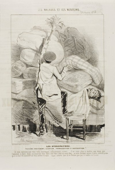 Gli Idropati: Terzo Trattamento (tavola 3) da Charles Emile Jacque