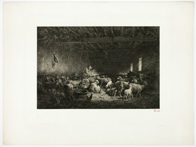 Il Grande Ovile (tavola orizzontale) da Charles Emile Jacque