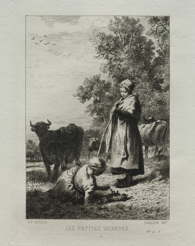 I piccoli pastori di mucche da Charles Emile Jacque