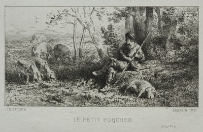 Il piccolo pastore di maiali da Charles Emile Jacque