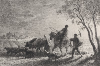 Il ritorno dai campi da Charles Emile Jacque