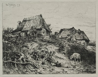 Due Capanne su una Riva da Charles Emile Jacque