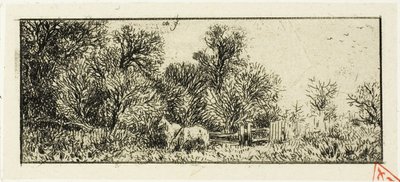 Due Cavalli in un Bosco da Charles Emile Jacque
